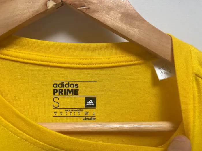 T-shirt Climalite Adidas yellow Mens size Small - photo numéro 3
