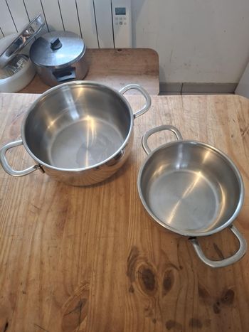 Lagostina - 2 faitouts, casseroles en inox 18/10