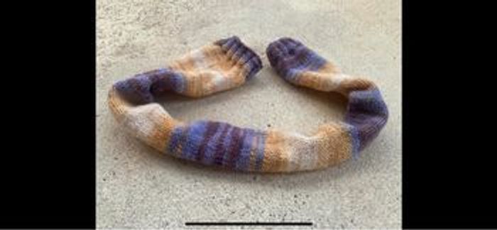 Écharpe multicolore  Jaune moutarde marron violet - photo numéro 2