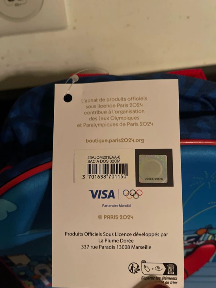 Sac à dos enfants, mascotte, Paris 2024,jo - photo numéro 4