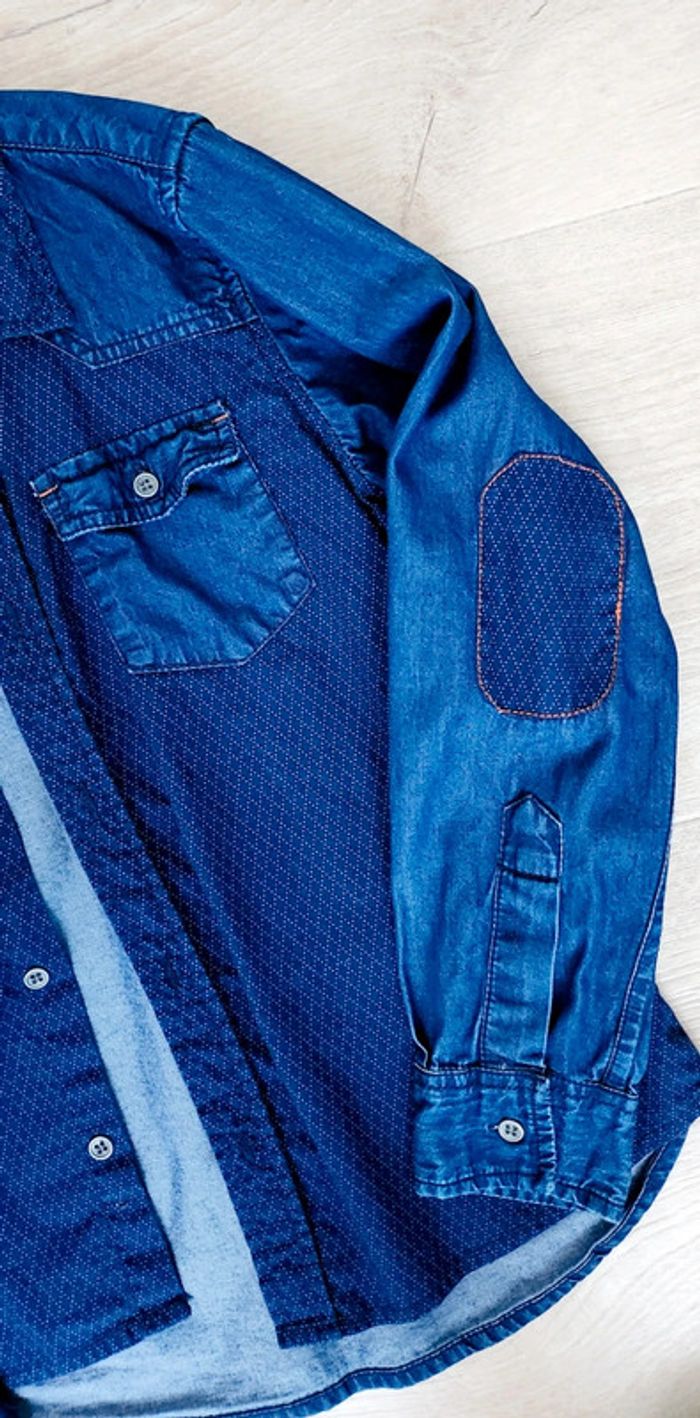 Chemise garçon manches longues bleu jean taille 8 ans Collection U - photo numéro 2