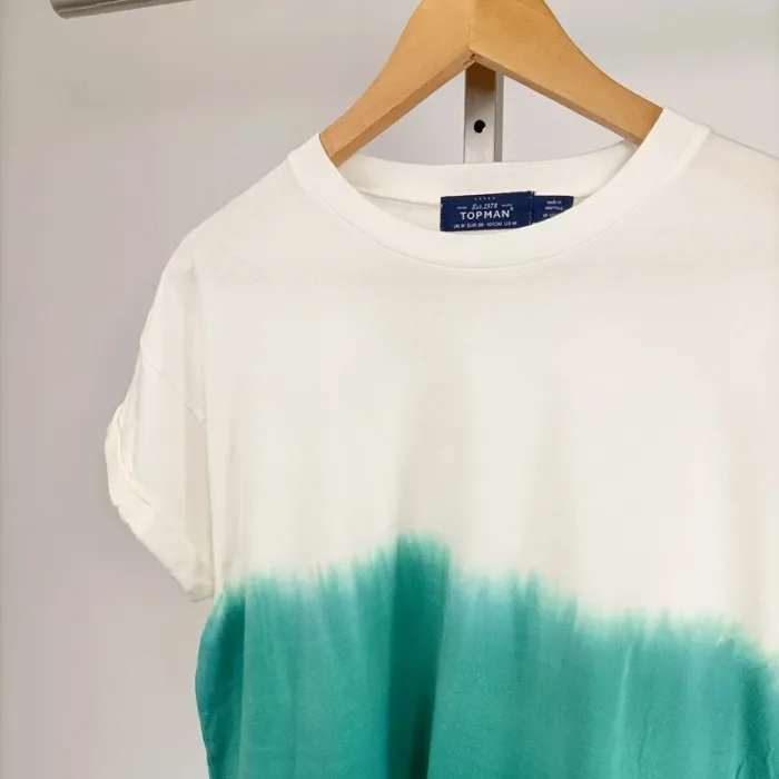 T-shirt tie and dye bleu turquoise /blanc oversize - Taille M - topman - Neuf A351 - photo numéro 4