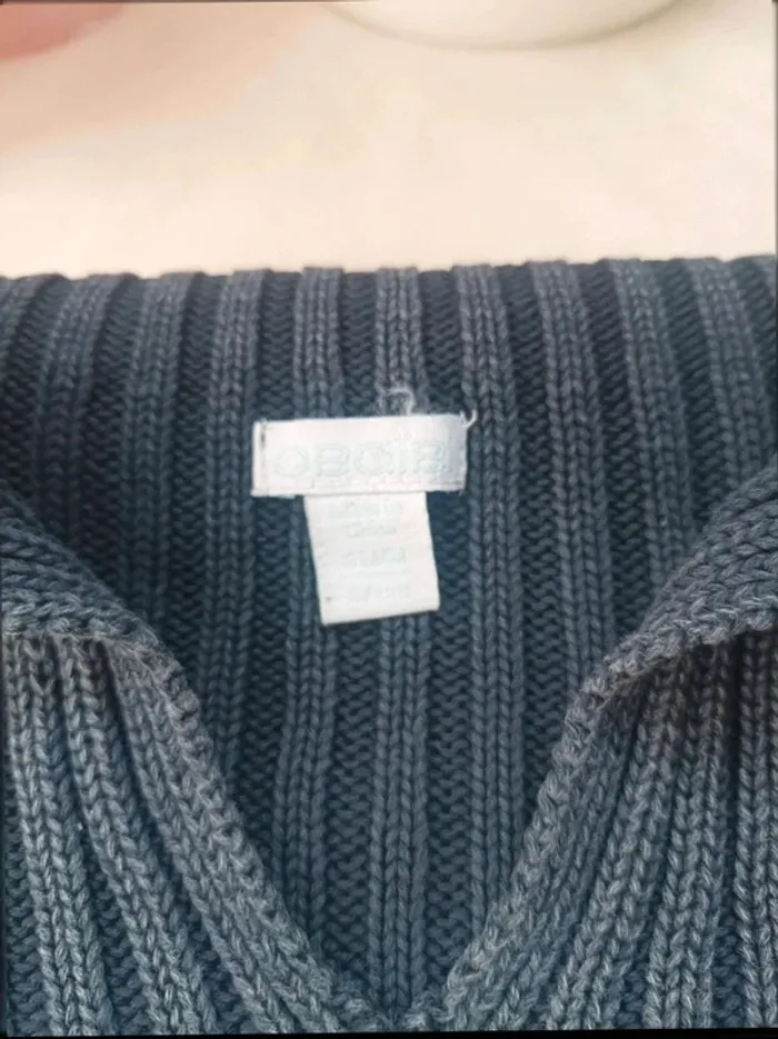 Pull col V noir Obaïbi garçon 6 mois - photo numéro 2