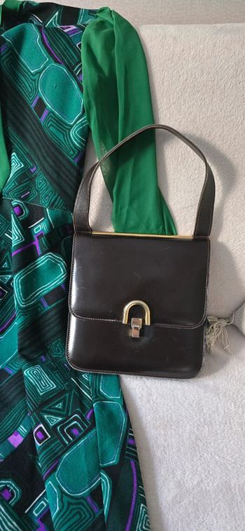 Petit Sac Vintage en Cuir Box-Calf années 1960-1970