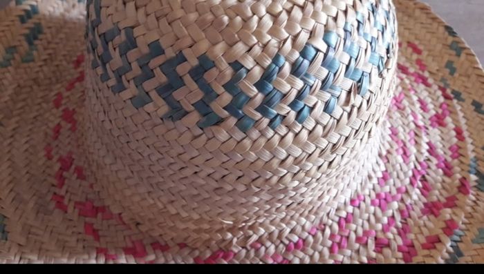 Chapeau En Paille style Orientale Fait Main Neuf - photo numéro 8