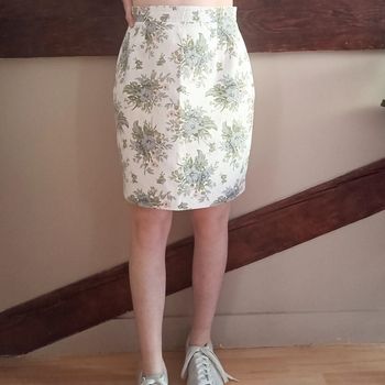 Jupe courte tailleur fleurie coton
