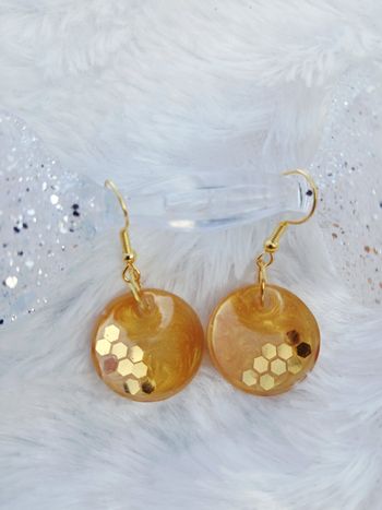 Boucles d'oreilles nid d'abeille 