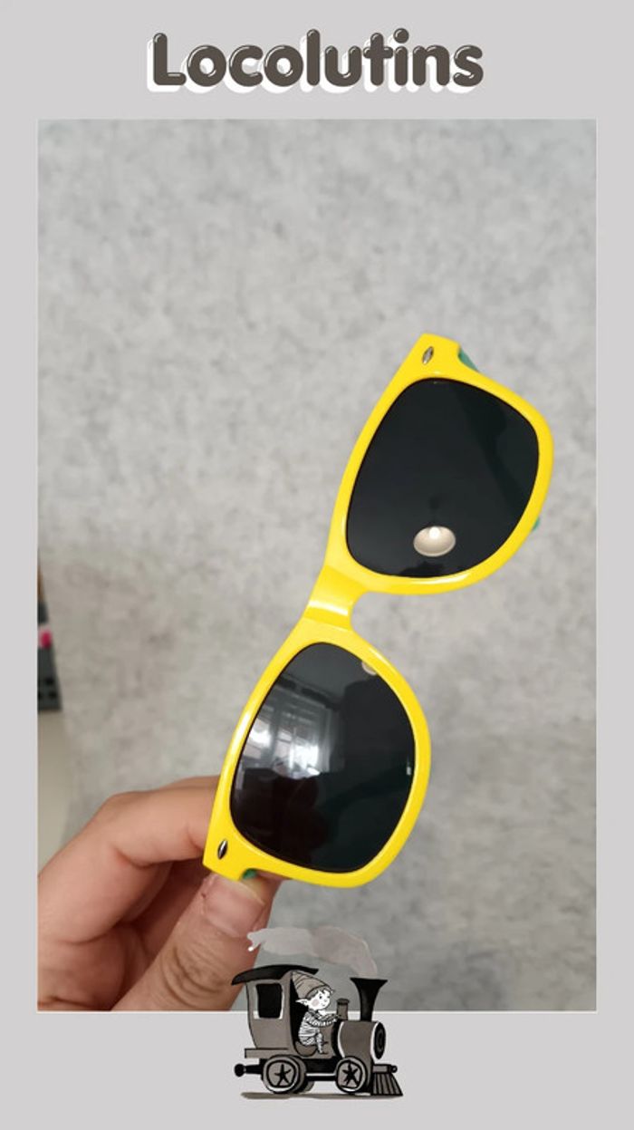 🚂 Lunettes de soleil jaune et bleu - photo numéro 2