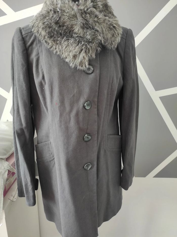 Manteau Promod t42 col fausse fourrure neuf