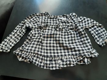 Tunique vichy noir blanc Zara 18 24 mois