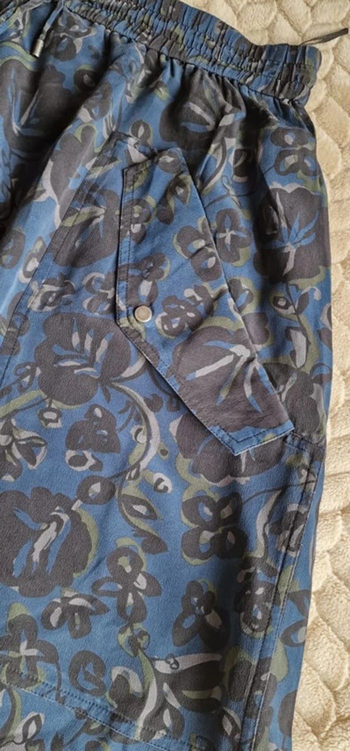 Mini jupe Kenzo en soie taille elastiquée et poches taille 40 - photo numéro 3