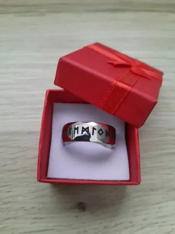 Bague, Anneau Runes, Style Vicking, taille 62