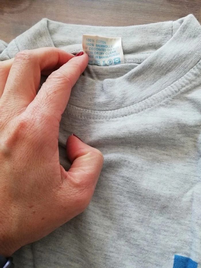 T shirt uni gris clair ,gris chiné - photo numéro 4
