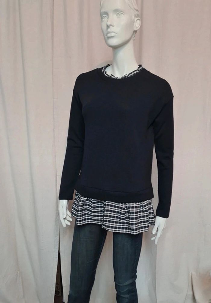 Pull noir effet chemise - photo numéro 2