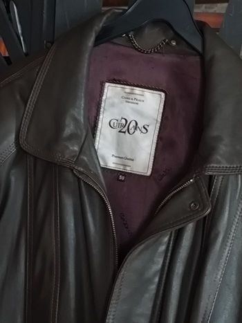 Blouson en cuir gris homme