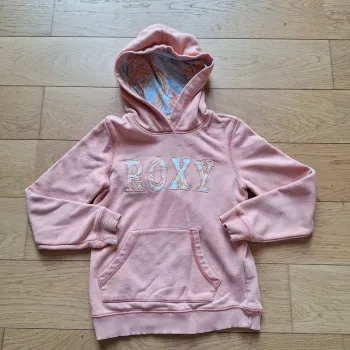 Sweat à capuche 10 ans Roxy abricot avec fleurs exotiques