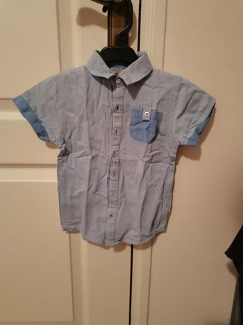 Chemise manche courte bleu jean