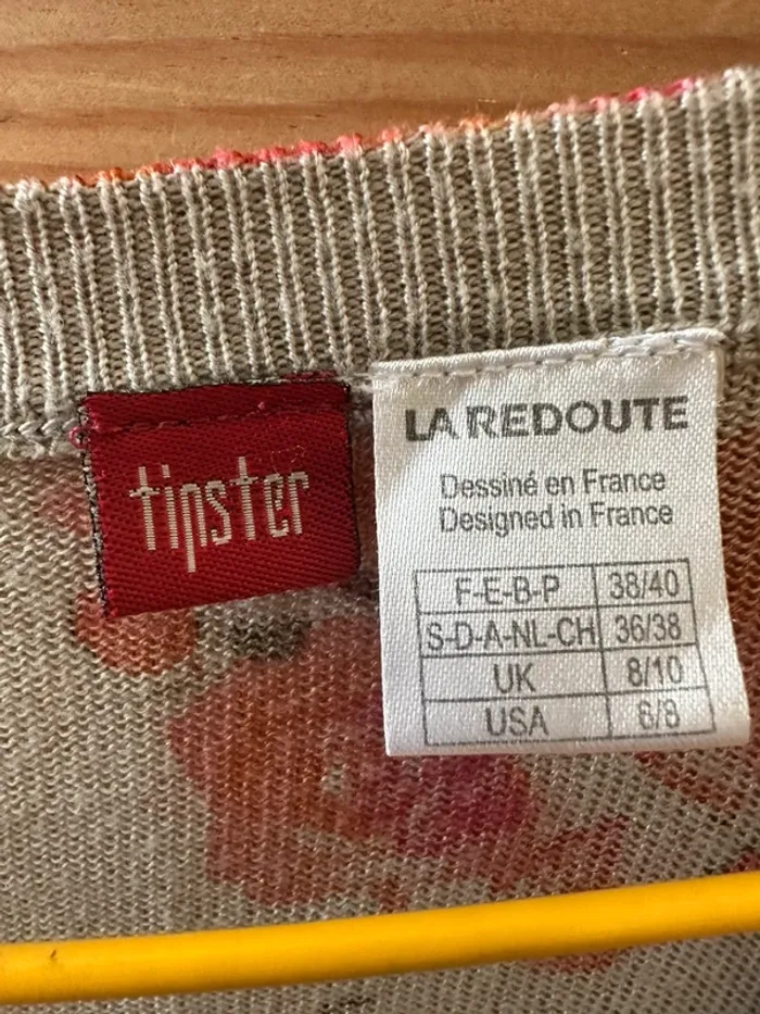 Gilet beige fleuri - photo numéro 3