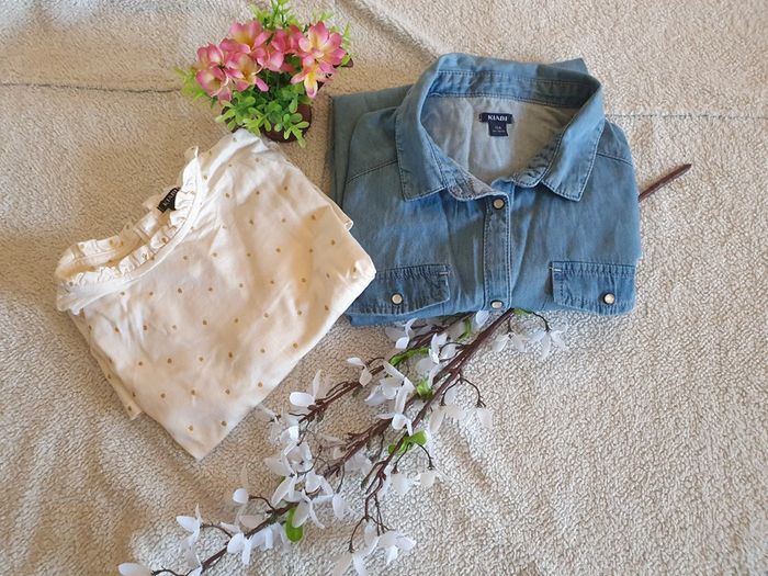 💙Ensemble chemise jeans+ tee shirt 12 ans💙 - photo numéro 7