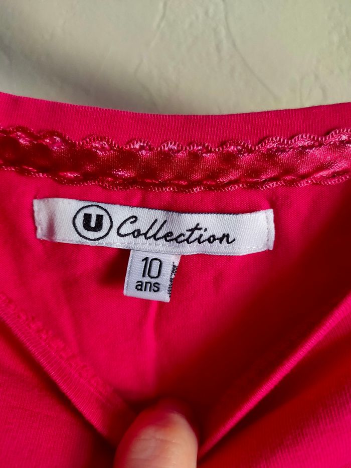 T.shirt fuchsia taille 10 ans - photo numéro 2