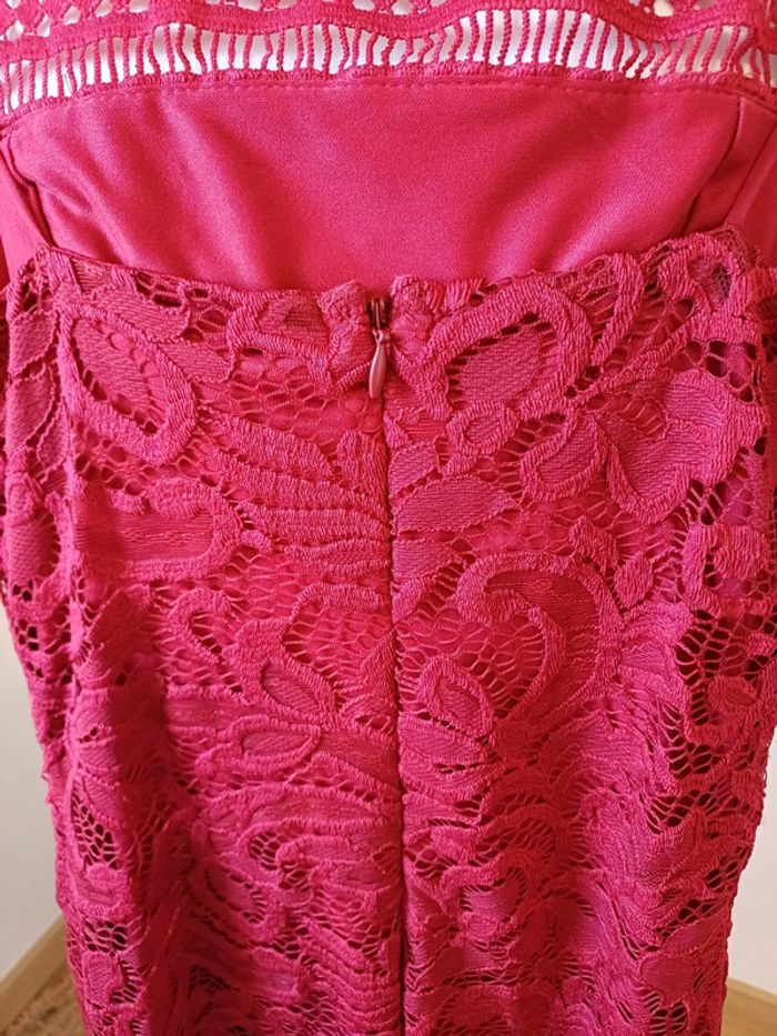 Robe Bordeaux chic en dentelle neuve Topshop taille XXS 32 - photo numéro 9