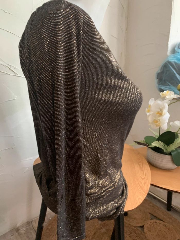 Pull Sister dos nus taille XS-S brillant doré - photo numéro 4