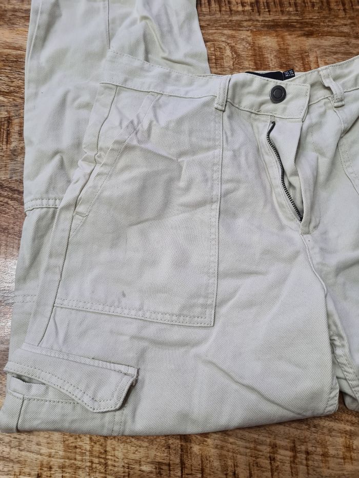 Pantalon baggy parachute creme Bershka taille 36 - photo numéro 6