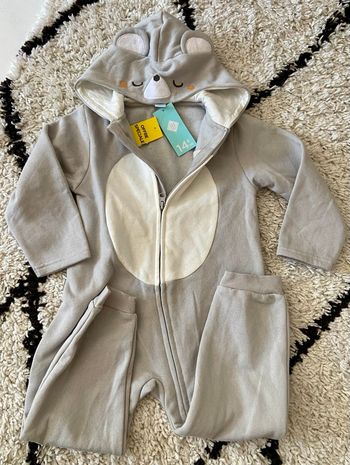 Sur pyjama gris blanc motif souris neuf taille 36 mois 
