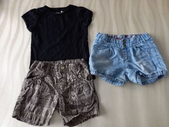 2 Shorts et 1 Tee-shirt noir