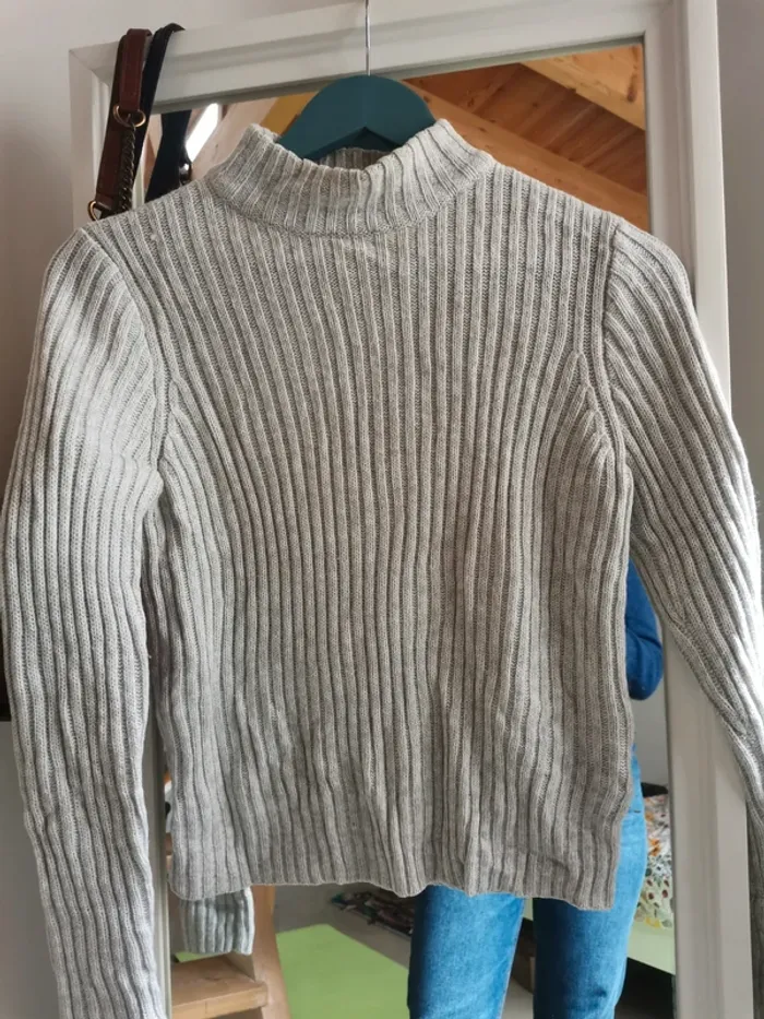 Pull côtelé col cheminée h&m - photo numéro 4