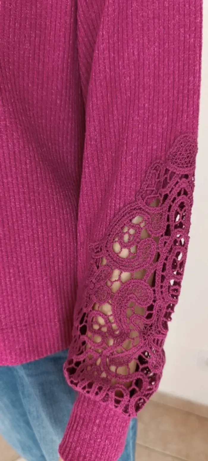 Pull gemo violet taille M - comme neuf - photo numéro 5