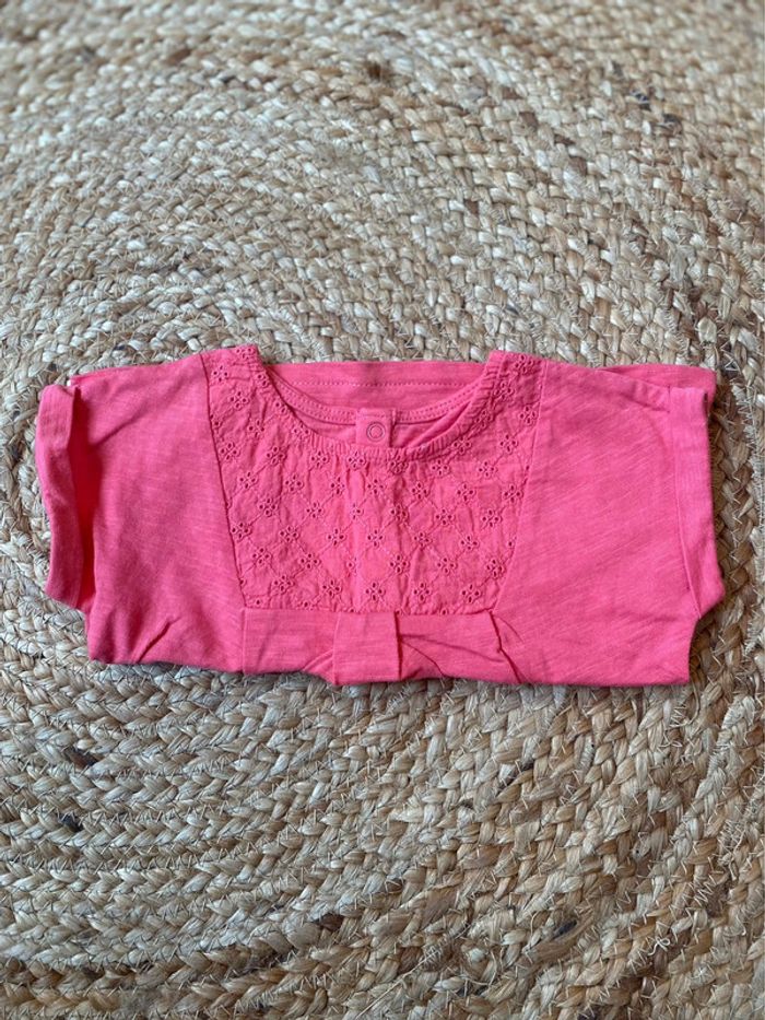 T-shirt fille 6 mois Obaibi, rose - photo numéro 4