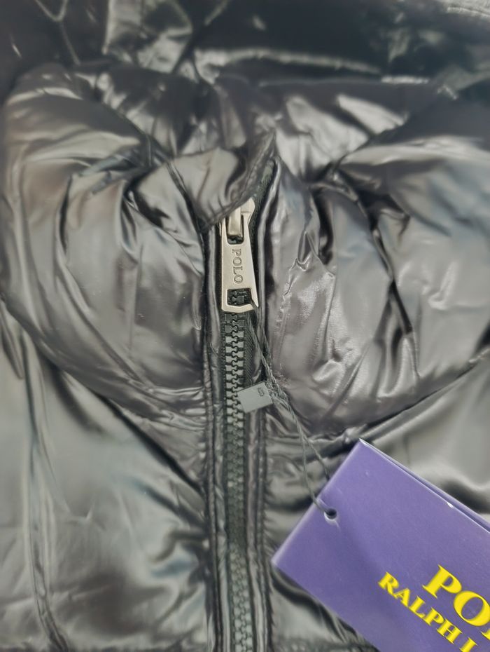 Manteau Polo Ralph Lauren noir brillant taille L - photo numéro 3