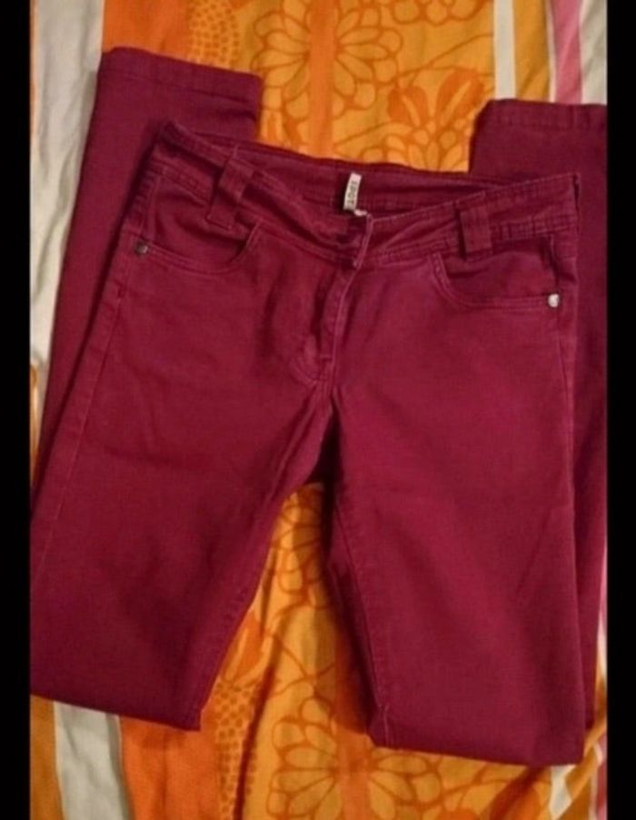 Jean slim bordeaux