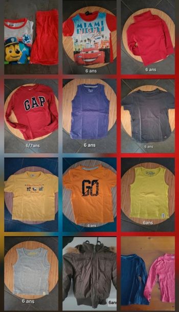 Lot de t-shirts 6ans + 1 manteau