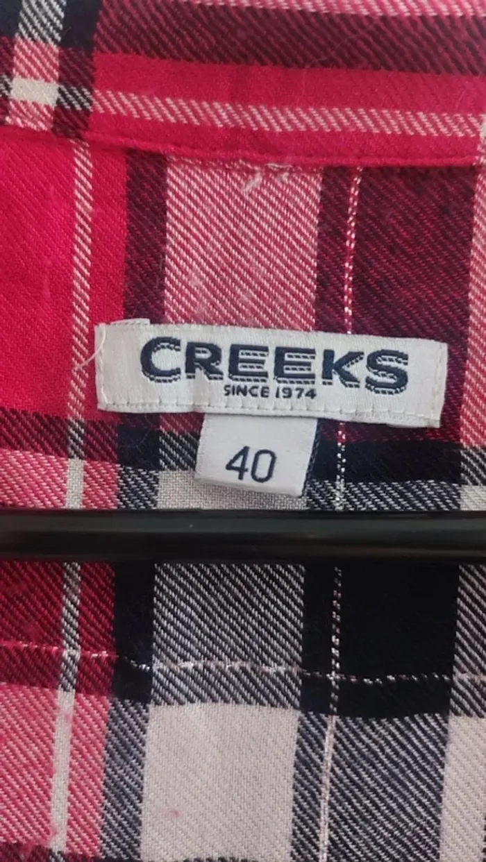 Blouse à carreaux rouges - Taille 40 - photo numéro 5