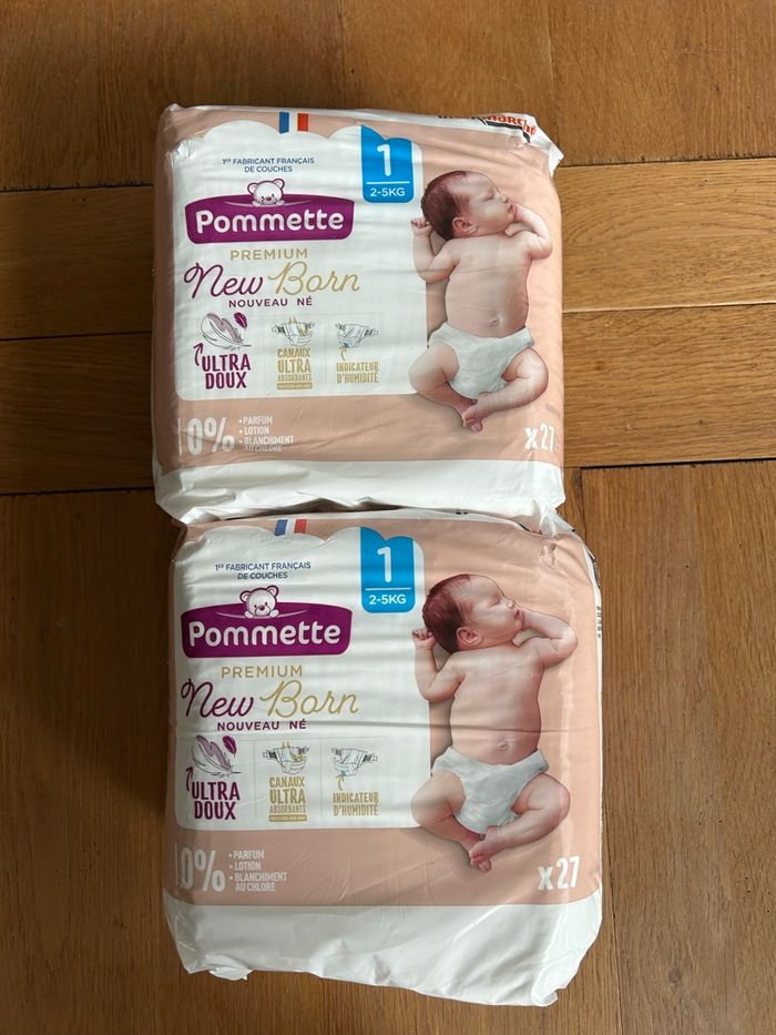 Lot 2 paquets couches Taille 1 Pommette