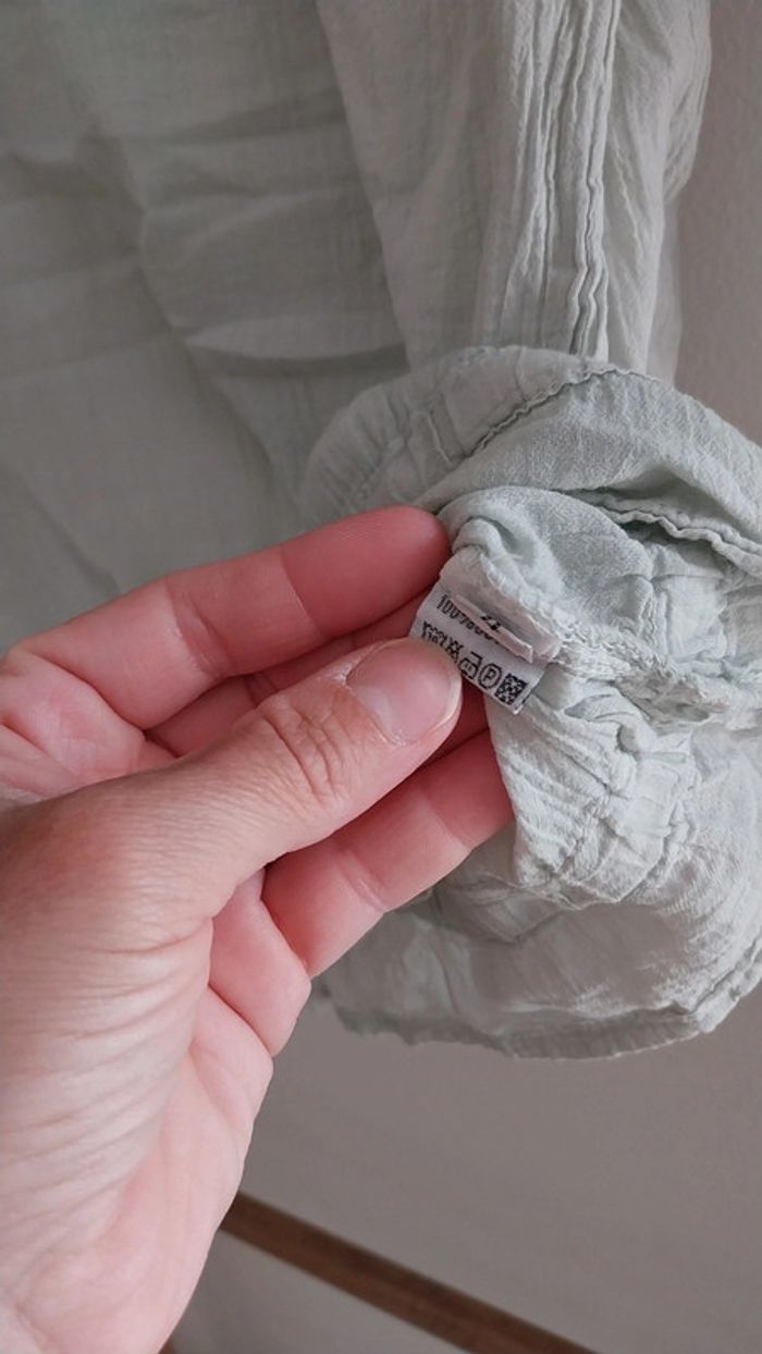 Tunique / blouse bohème vert d'eau en coton excellent état taille 4 ans - photo numéro 8