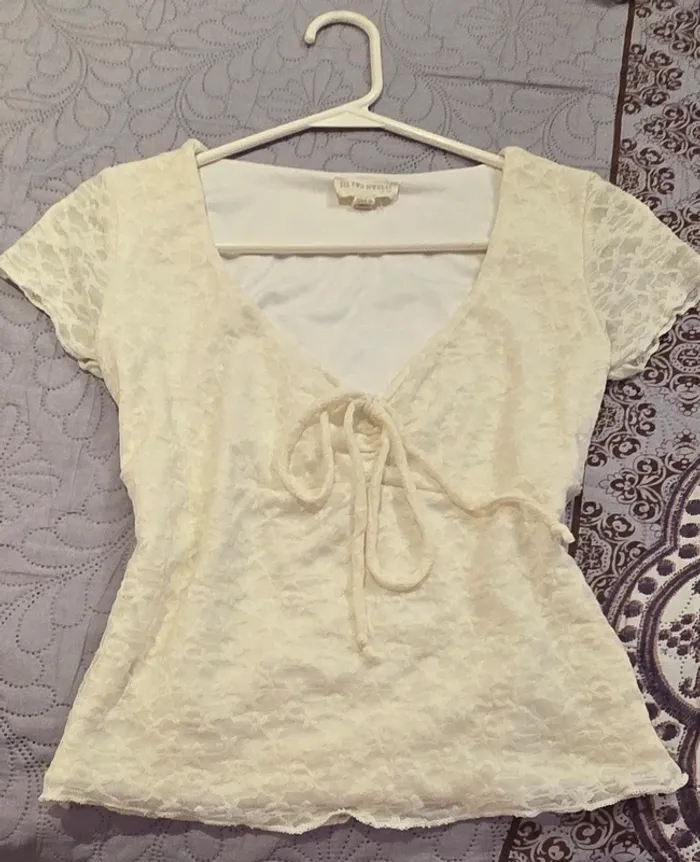 White lace shirt