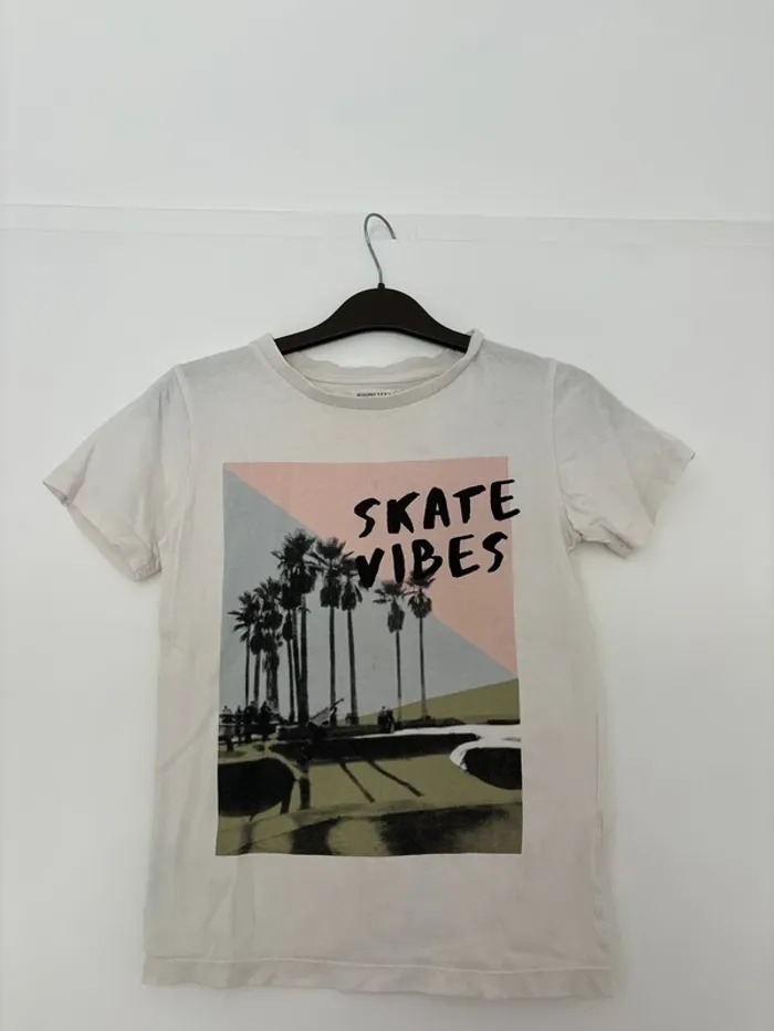 T-shirt blanc 10 ans 100%coton Monoprix