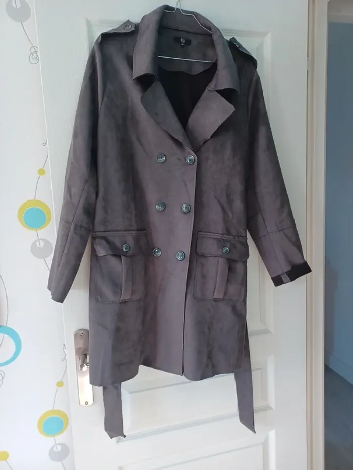 Manteau demi saison suedine - photo numéro 2