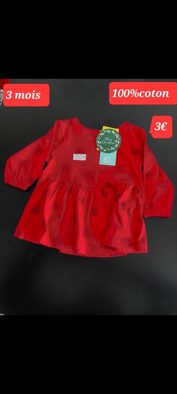 Robe rouge fille 3 mois 