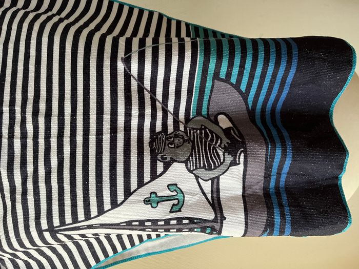 Cape de bain, serviette à capuche marin avec ours qui pêche - photo numéro 3