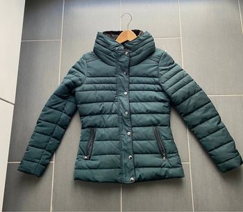 Veste femme camaïeu taille 34 vert foncé avec col fourrure