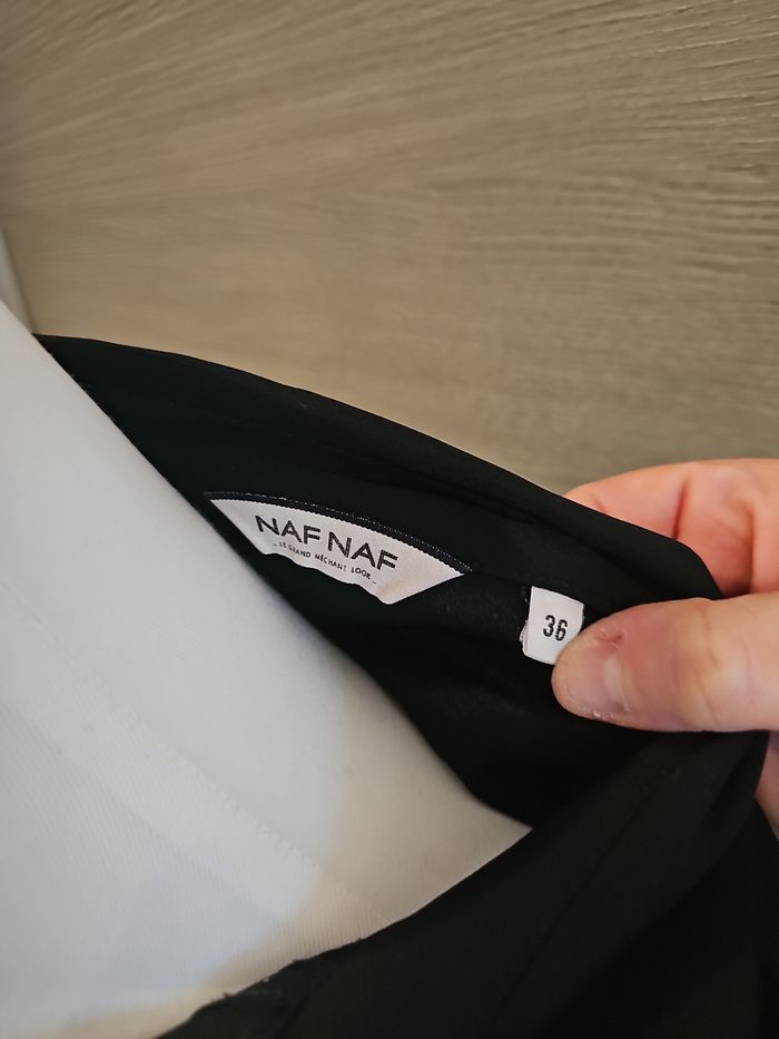 chemise noire naf naf élégante volants plastron taille 36 - photo numéro 4