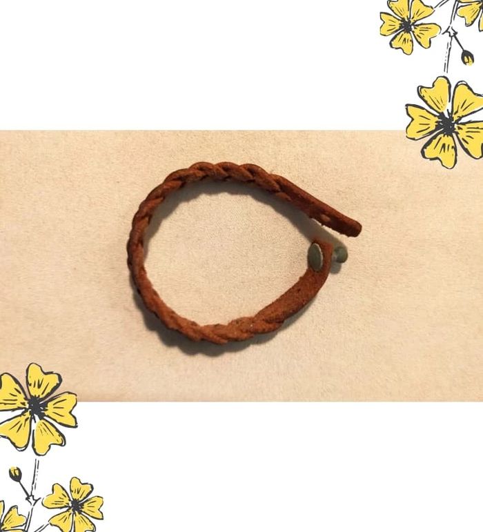 Bracelet en cuir tressé fait main – Marron vintage – Collection Terres d’Ailleurs - photo numéro 2