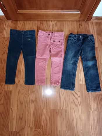 Lot 3 ans pantalons velours et jean doublée chaud Kiabi etc