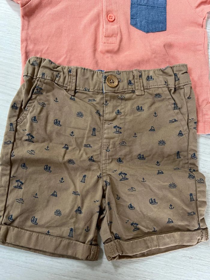 Ensemble été corail camélia In Extenso 9 mois - photo numéro 2