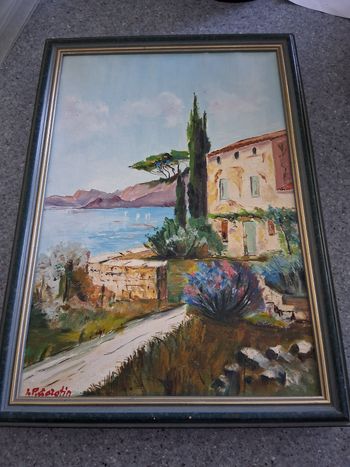 Cadre peinture motif maison
