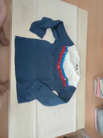 Sweat Okaïdi tricolore sequins 10 ans